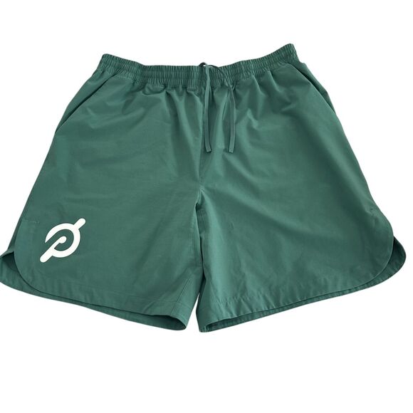 Peloton Unlined Performance Shorts Men's Size Large Green Activewear Cycling - Picture 2 of 4